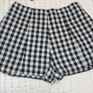 Black Gingham Shorts